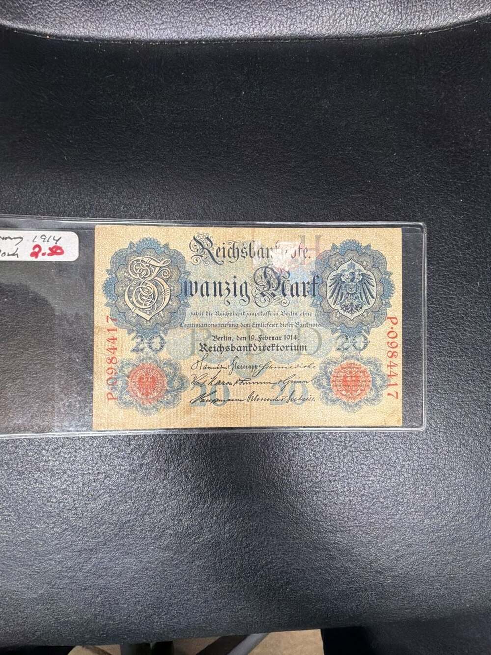 1914 German Empire 20 Mark Reichsbanknote